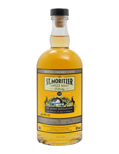 St. Moritzer Single Malt - 2012-2023 - 11yo - Refill Sherry Cask - 40 Jahre Bernasconi Waldhaus am See Label